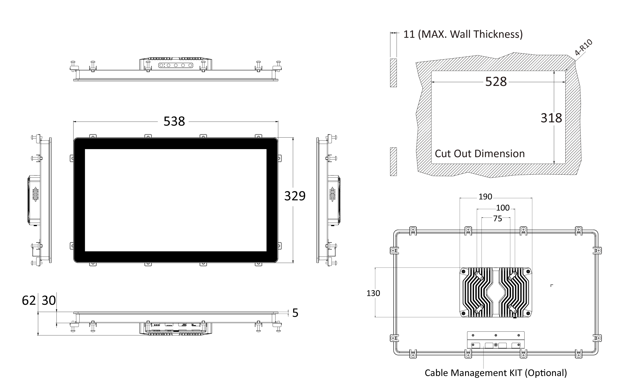 AIO-W221-MX 21.5" Full HD Capacitive Industrial Touchscreen Monitor - Image 14