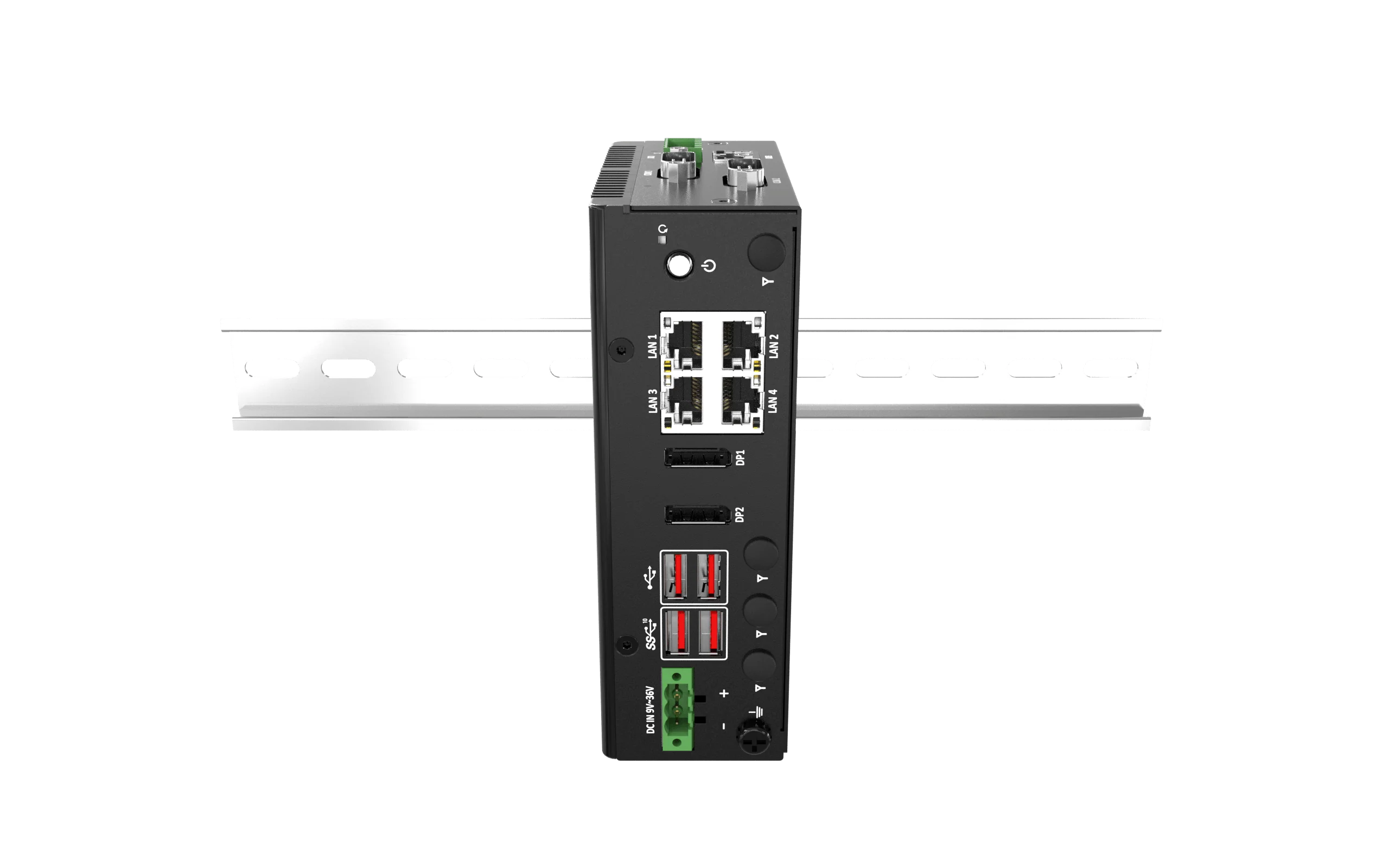 DCO-1000-ASL DIN-Rail Fanless Embedded Computer with Intel® Atom® x7433RE/x7835RE CPU, 2x DP, 2x COM, 4x USB, 4x LAN - Image 4