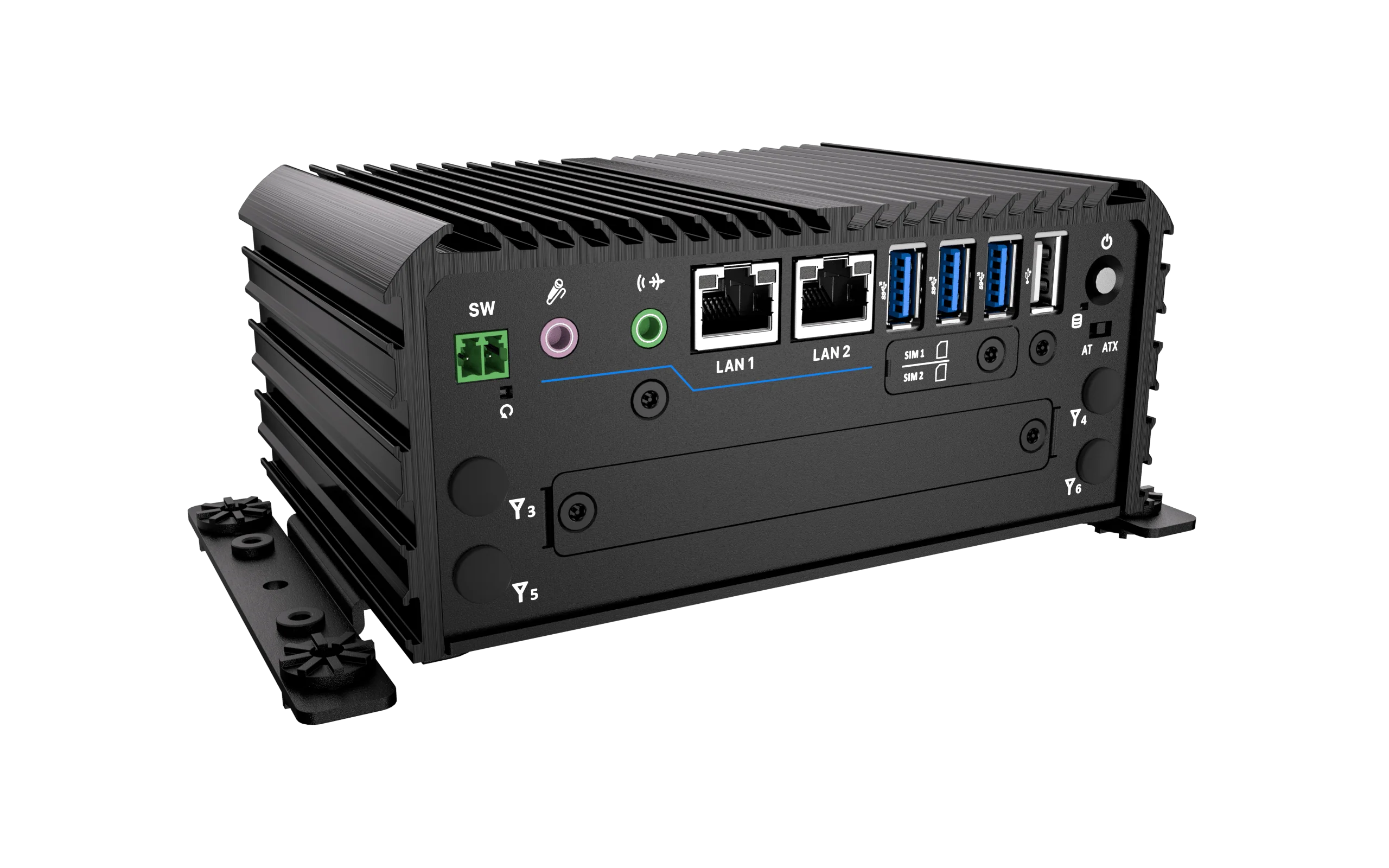 RCO-1000-ASL-20 Fanless Mini Computer with Intel® Atom® x7433RE/x7835RE Processors, 1x DP, 1x HDMI, 4x USB, 1x 2.5" SATA HDD Bay - Image 3