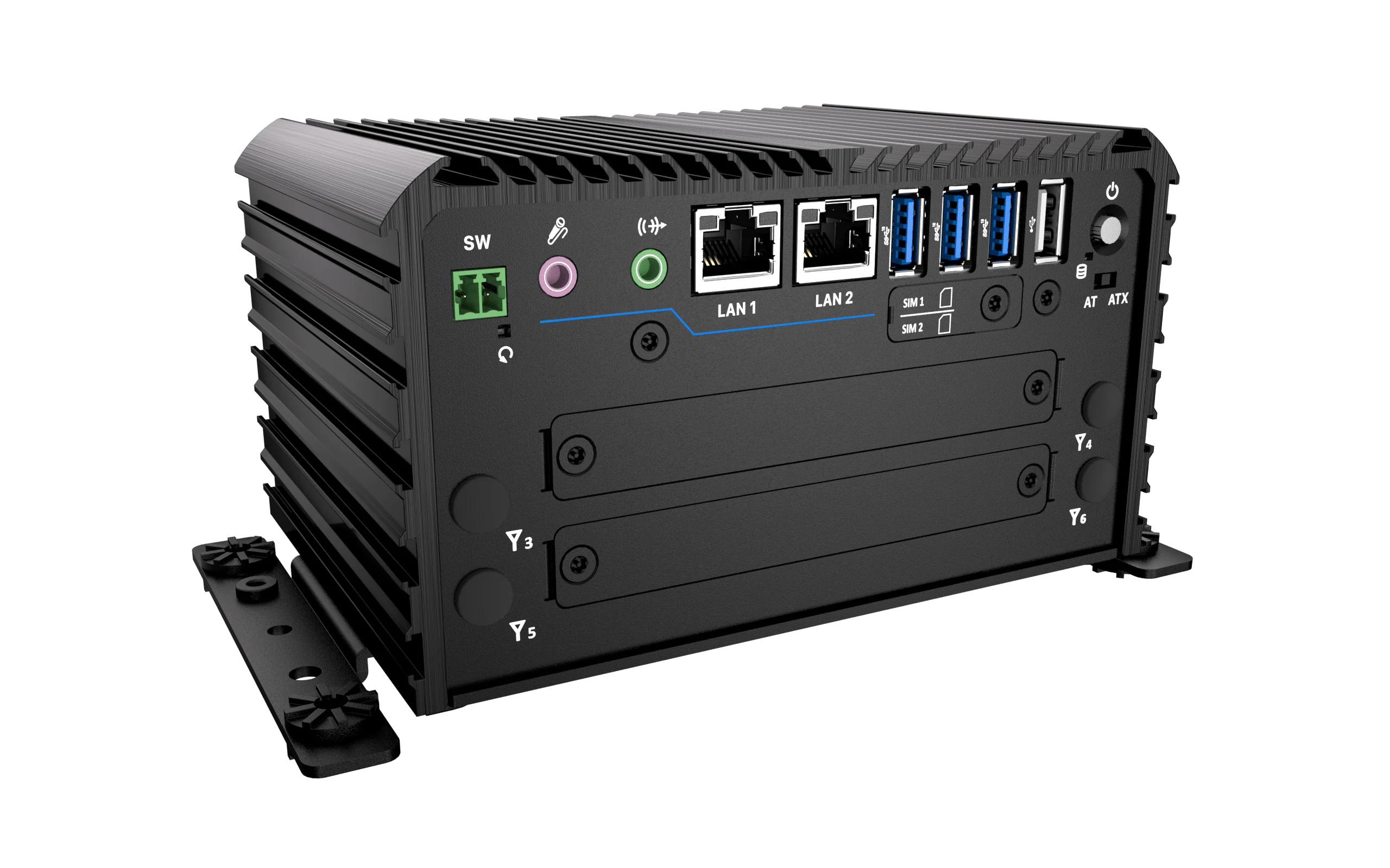 RCO-1000-ASL-30 Fanless Mini Computer with Intel® Atom® x7433RE/x7835RE Processors, 1x DP, 1x HDMI, 4x USB, 1x 2.5" SATA HDD Bay - Image 3