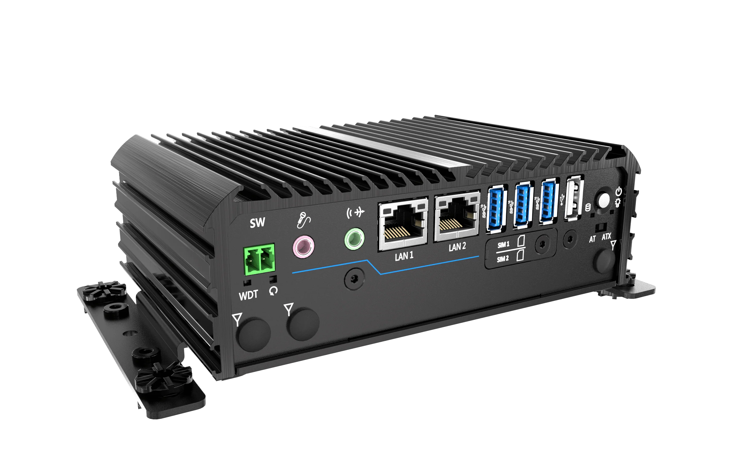 RCO-1000-EHL-10 Fanless Mini Computer with Intel® Atom® X6425E Processor, 2x DP, 2x COM, 1x 2.5" SATA HDD Bay - Image 5
