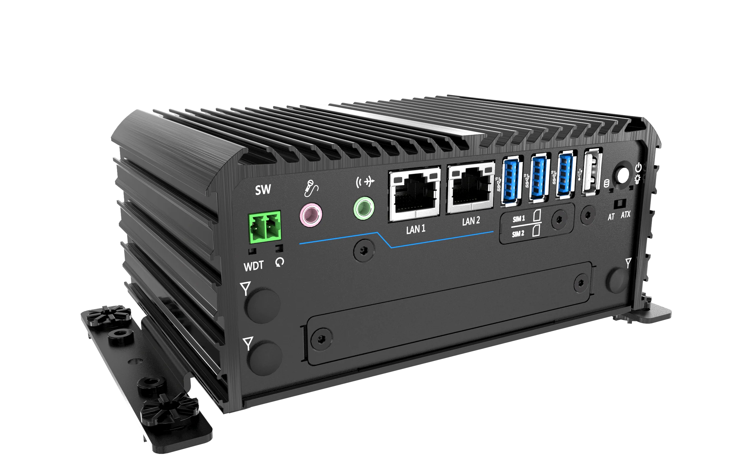 RCO-1000-EHL-20 Fanless Mini Computer with Intel® Atom® X6425E Processor, 2x DP, 2x COM, 1x 2.5" SATA HDD Bay - Image 5