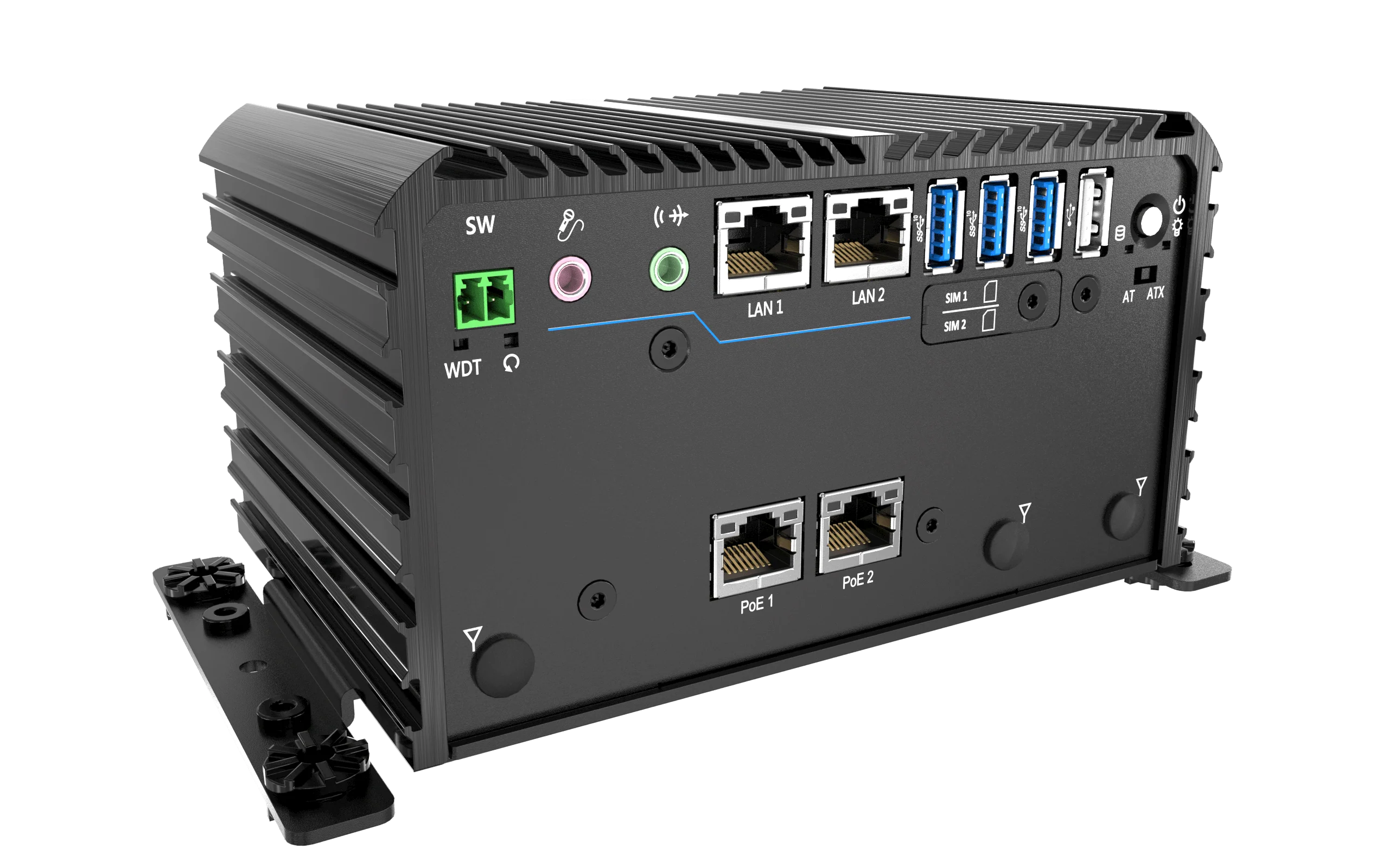 RCO-1000-EHL-30-2P Fanless Mini Computer With Intel® Atom® X6425E Processor, 2x DP, 2x COM, 1x 2.5" SATA HDD Bay, Dual PoE - Image 5