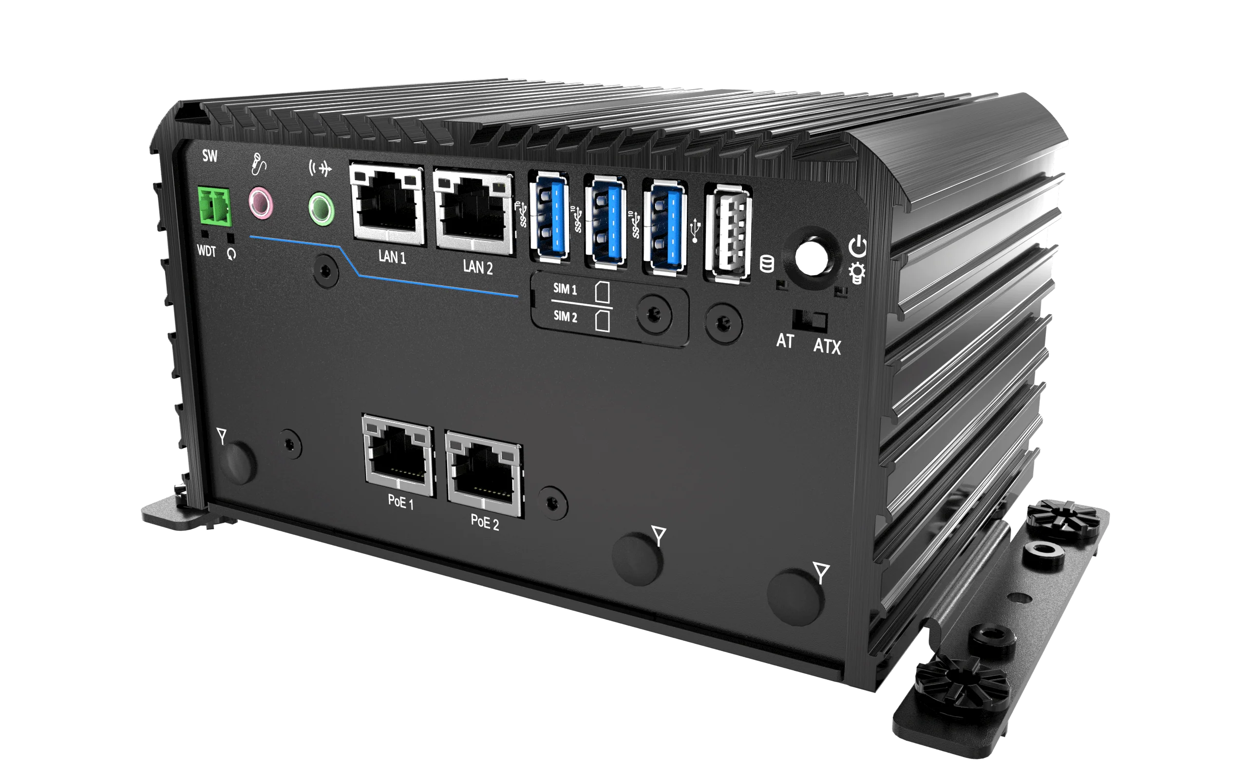 RCO-1000-EHL-30-2P Fanless Mini Computer With Intel® Atom® X6425E Processor, 2x DP, 2x COM, 1x 2.5" SATA HDD Bay, Dual PoE - Image 7