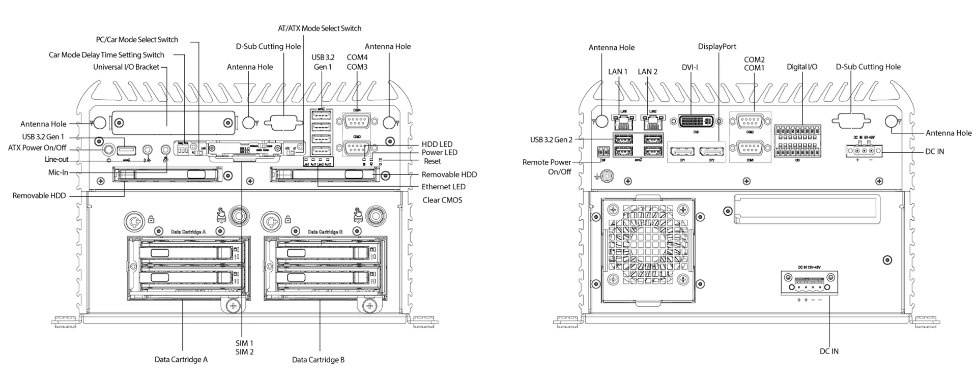 RCO-6000-CFL-4NS AI Edge Inference Computer with LGA 1151 for 9th Gen Intel® CPU & Q370 PCH, 4x U.2 15mm NVMe, Software RAID - Image 10
