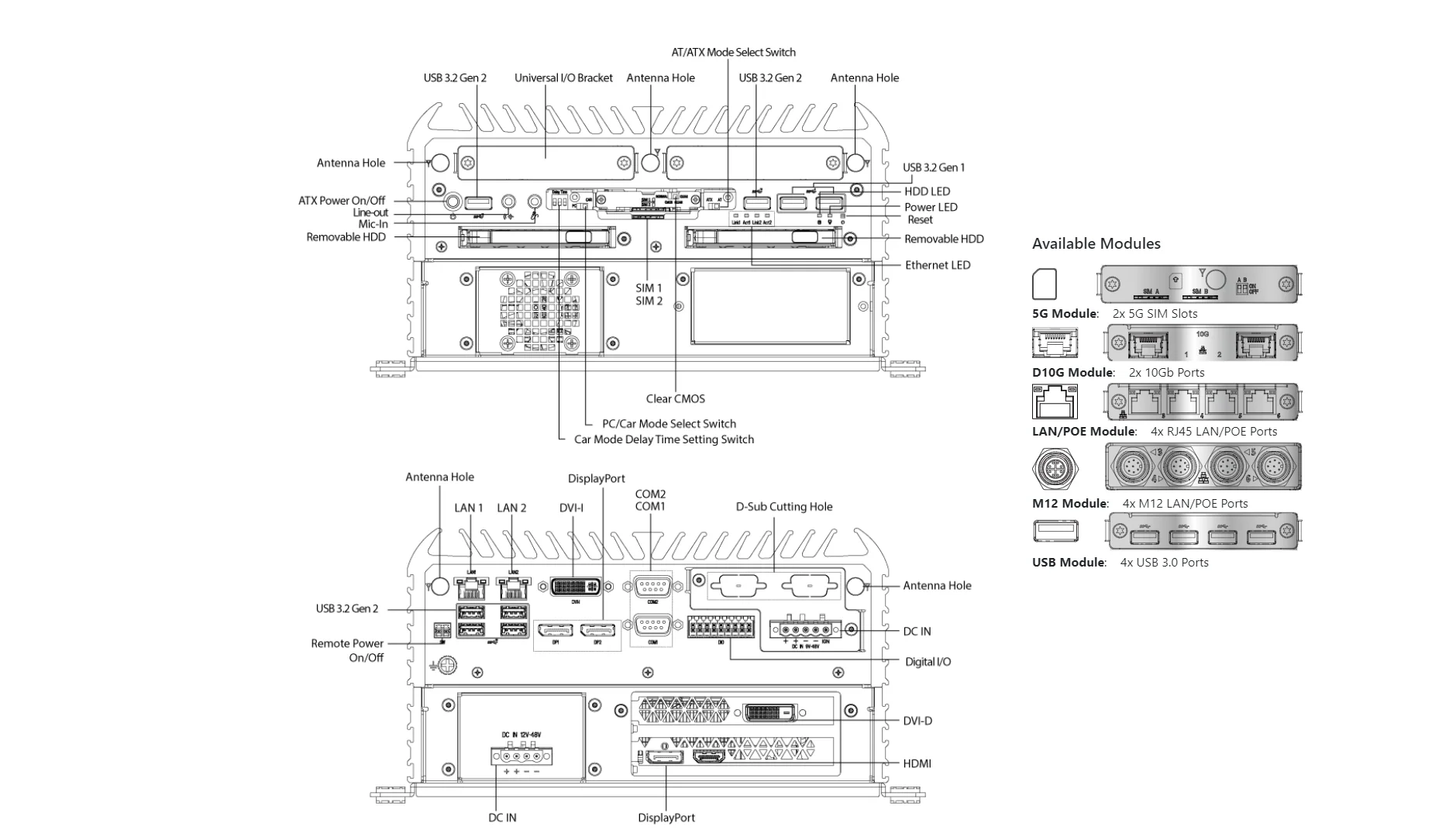 RCO-6000-CML-2060S AI Edge Inference Computer with LGA 1200 for Intel 10th Gen Processor and W480E PCH, RTX 2060 Super integrated - Image 15