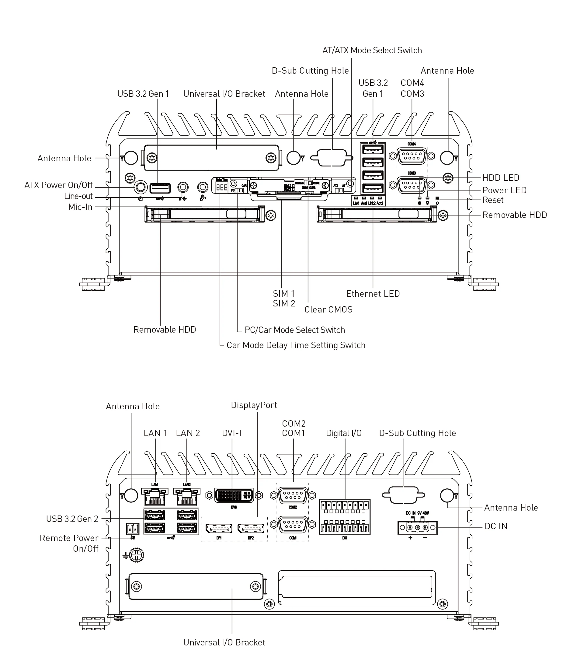 RCO-6111 Industrial Computer with 9th Gen Intel® Core™ CFL-R S Processor, 1x PCI/PCIe Expansion - Image 12