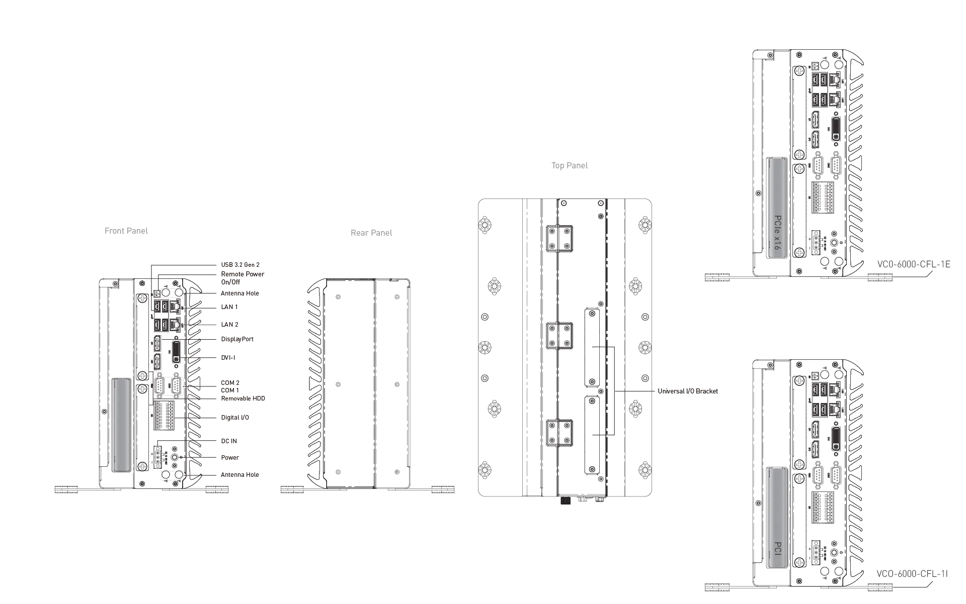 VCO-6000-CFL-1 Machine Vision Computer with 9th Gen Intel® Core™ CFL-R S Processor, 1x Expansion Slot - Image 10
